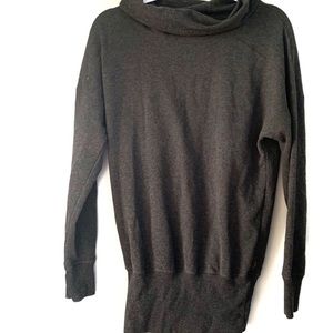 Lucy charcoal gray cowl neck long sweatshirt